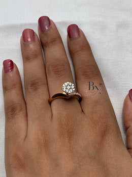 Lab Grown Diamond Solitaire Ring | Minimalist Vintage Bridal 14K Solid Gold