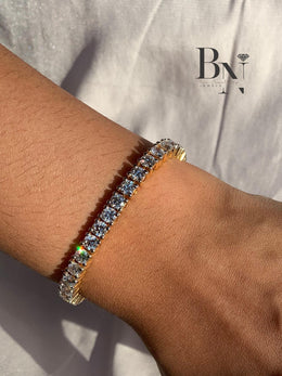 10ct Lab Grown Diamond Tennis Bracelet | Classic Inline 14K Gold