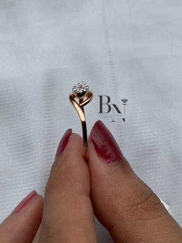 Lab Grown Diamond Signet Ring | Thin Promise Band 18K Gold