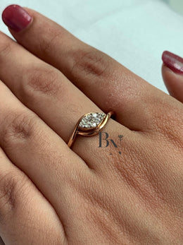 Lab Grown Diamond Signet Ring | Thin Promise Band 18K Gold