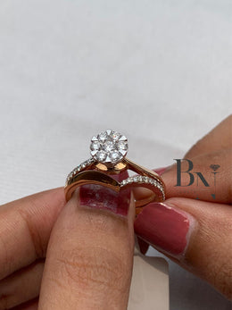 Lab Grown Diamond Stackable Ring Set | Minimalist Bridal Bands 14K Solid Gold
