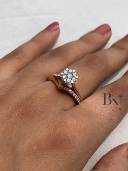 Lab Grown Diamond Stackable Ring Set | Minimalist Bridal Bands 14K Solid Gold