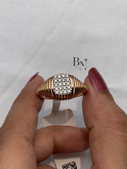Lab Grown Diamond Signet Ring | Minimalist Statement 14K Solid Gold