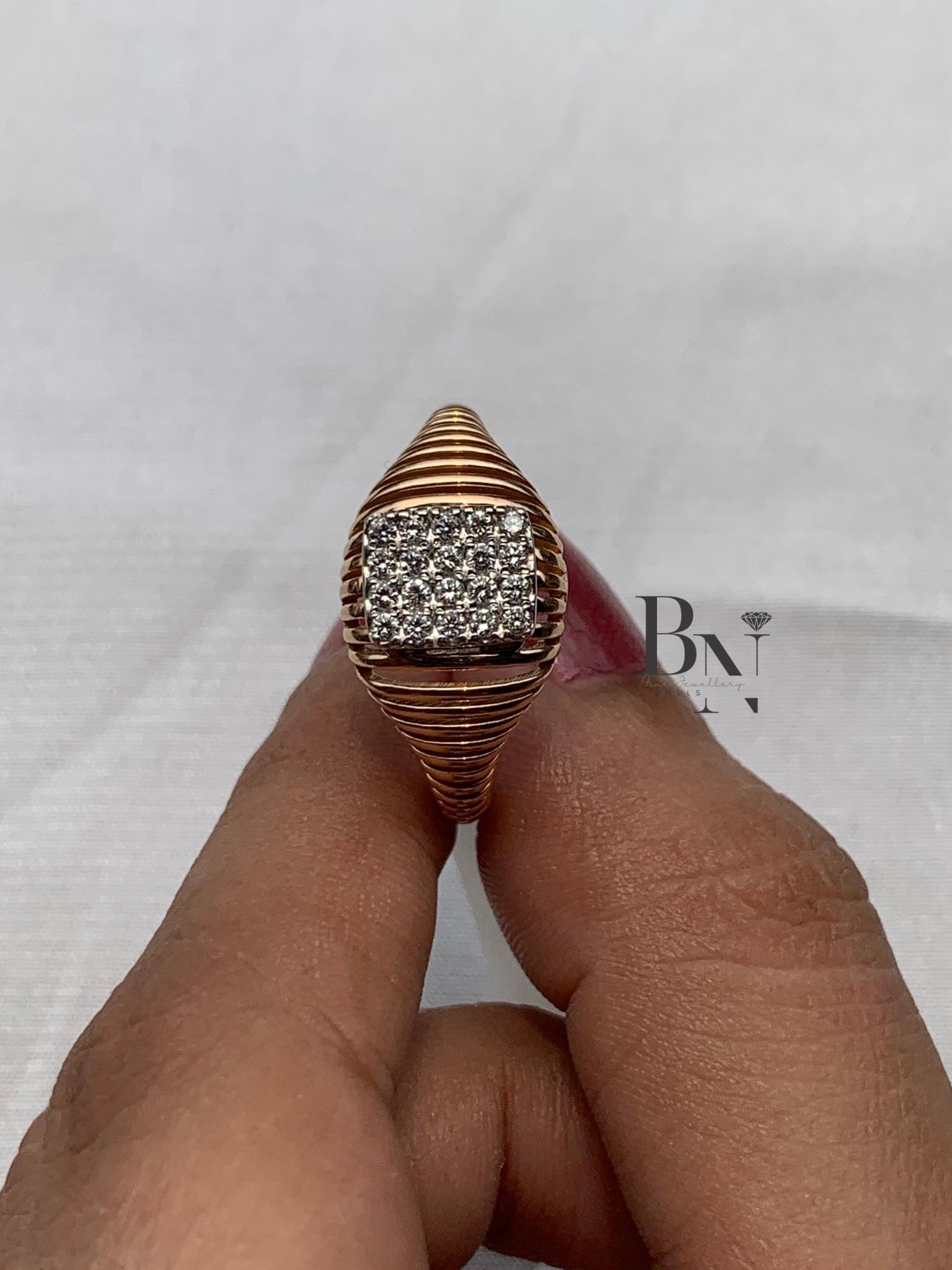 Lab Grown Diamond Signet Ring | Minimalist Statement 14K Solid Gold