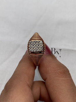 Lab Grown Diamond Signet Ring | Minimalist Statement 14K Solid Gold
