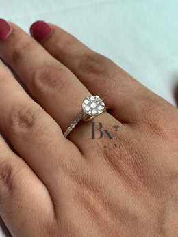 Lab Grown Diamond Solitaire Ring | Minimalist Vintage Bridal 14K Solid Gold