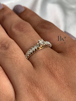 Lab Grown Diamond Engagement Ring | Bypass Tension Set Solitaire 14K Rose Gold