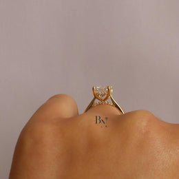 3.75ct Emerald Cut Lab Grown Diamond Engagement Ring | IGI Certified Solitaire 14K Gold