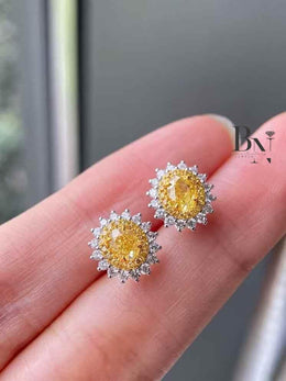 1ct Round Lab Grown Diamond Stud Earrings | Classic Solitaire 18K White Gold