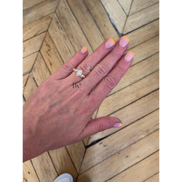 1ct Oval Lab Grown Diamond Engagement Ring | Nature Inspired Asymmetrical Cluster 14K Yellow Gold