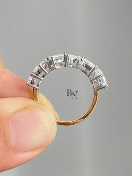 1.50ctw Lab Grown Diamond Wedding Band | Mixed Cut Two Tone Statement Ring