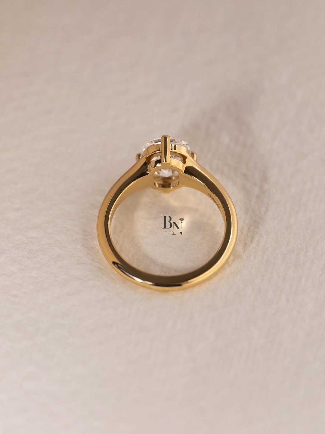 2ct Old Mine Cushion Lab Grown Diamond Engagement Ring | Vintage Solitaire 14K Gold