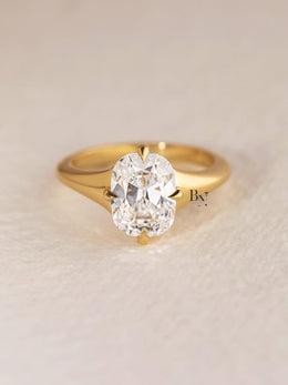 2ct Old Mine Cushion Lab Grown Diamond Engagement Ring | Vintage Solitaire 14K Gold