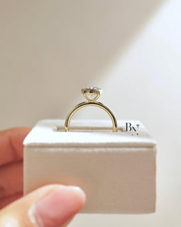 2ct Oval Lab Grown Diamond Engagement Ring | Bezel Set Minimalist Solitaire 14K Yellow Gold