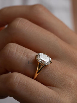 2ct Old Mine Cushion Lab Grown Diamond Engagement Ring | Vintage Solitaire 14K Gold