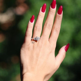 1ct Marquise Lab Grown Diamond Engagement Ring | Vintage Art Deco Five Stone 14K White Gold