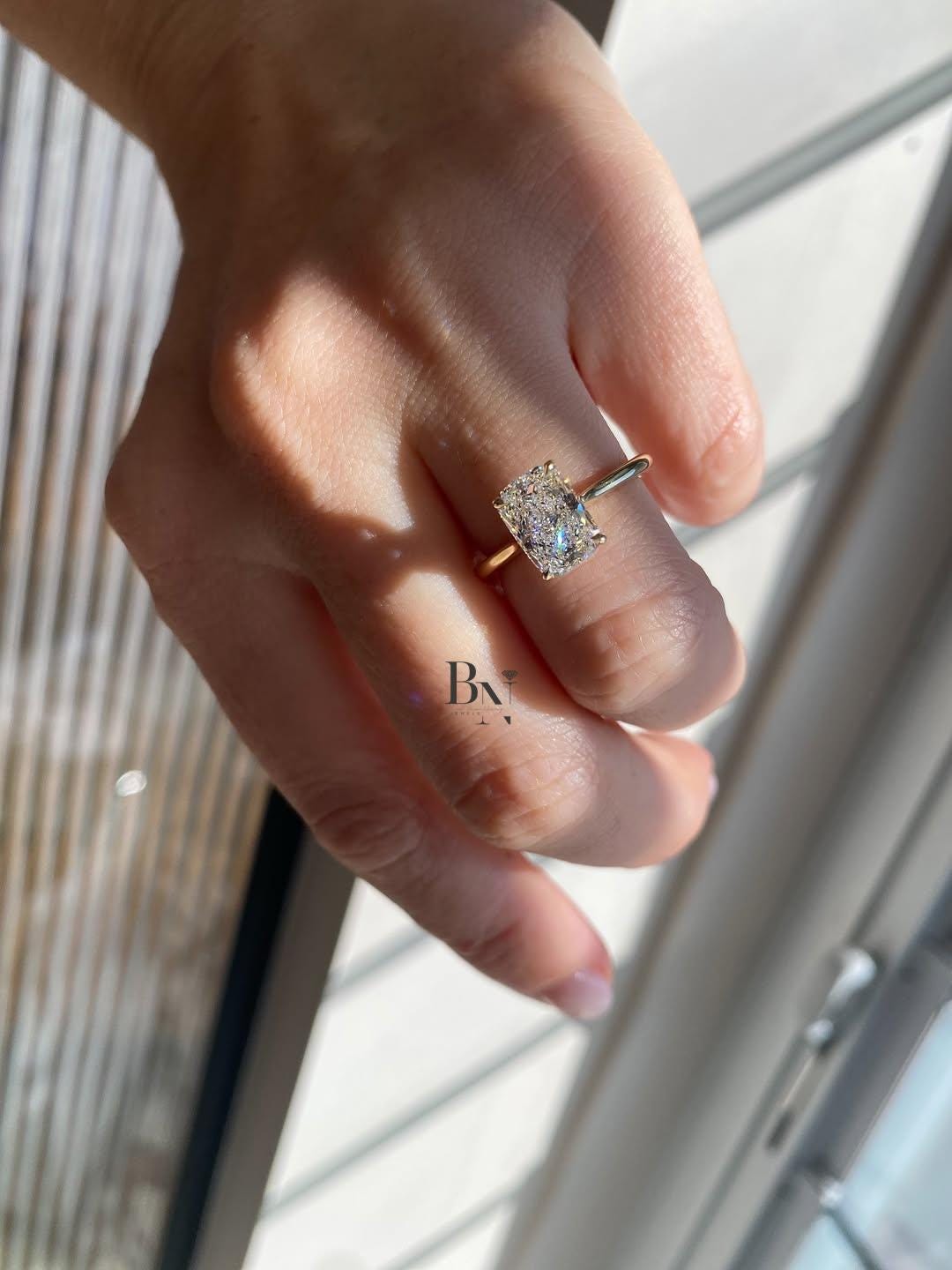 2ct Elongated Cushion Lab Grown Diamond Engagement Ring | Dainty Solitaire 14K Yellow Gold