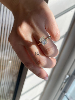 2ct Elongated Cushion Lab Grown Diamond Engagement Ring | Dainty Solitaire 14K Yellow Gold