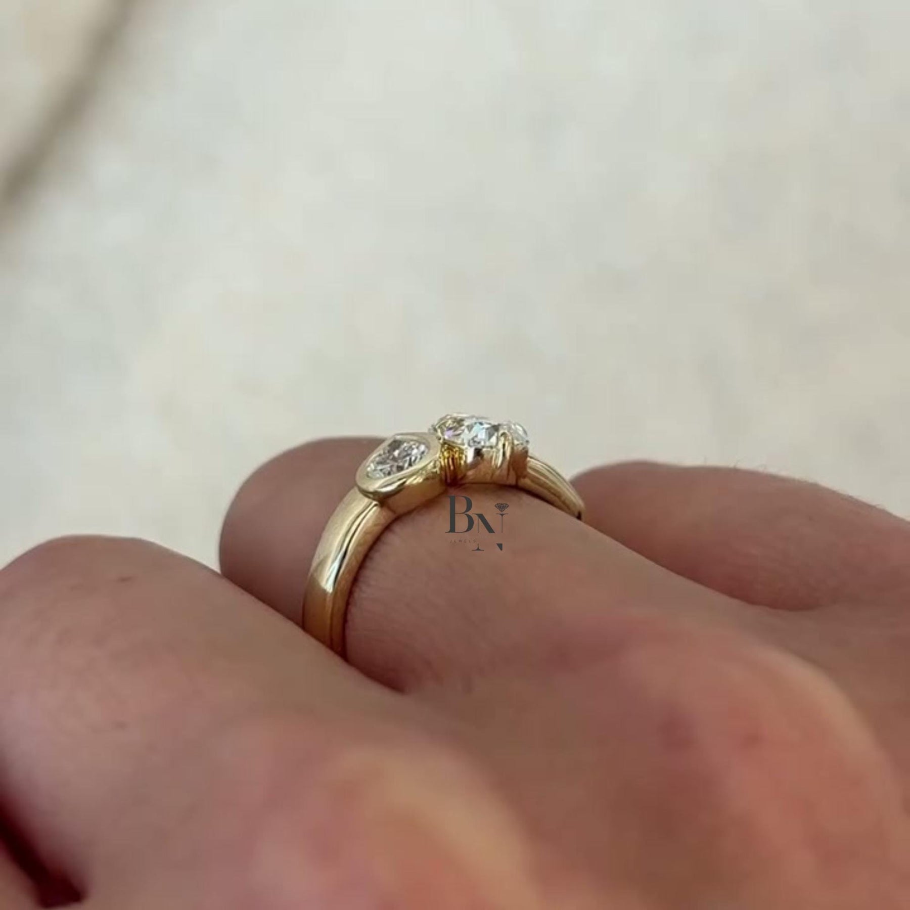 1.50ctw Oval Pear Lab Grown Diamond Toi et Moi Ring | Two Stone 14K Gold