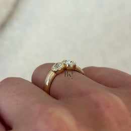 1.50ctw Oval Pear Lab Grown Diamond Toi et Moi Ring | Two Stone 14K Gold
