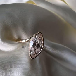 3ct Marquise Lab Grown Diamond Engagement Ring | Pavé Bypass Band 14K Rose Gold