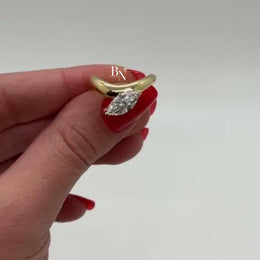 1ct Marquise Lab Grown Diamond Engagement Ring | East West Bezel Bypass Solitaire 14K Yellow Gold