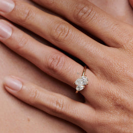 1ctw Pear Lab Grown Diamond Toi et Moi Ring | Two Stone Bypass 14K Yellow Gold