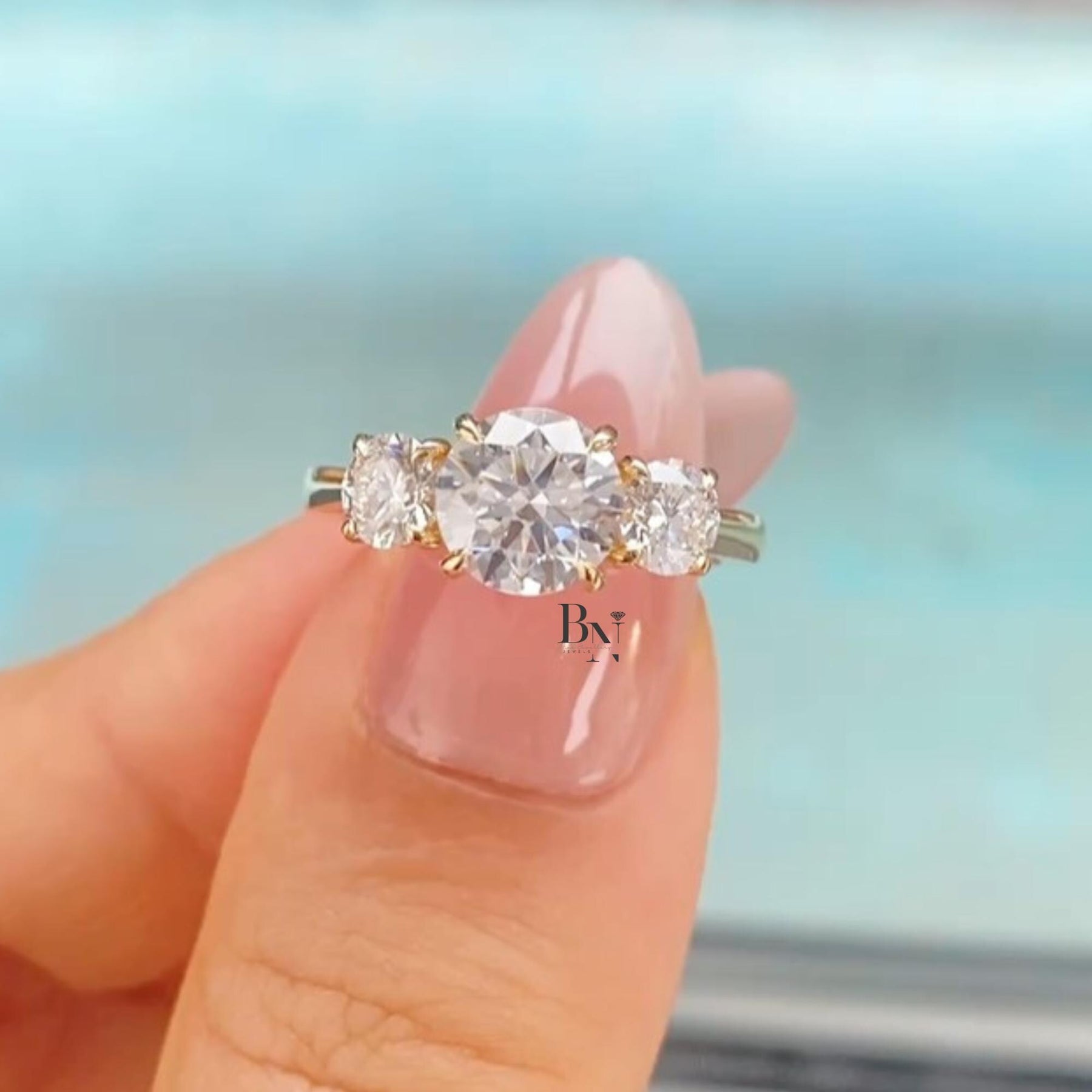 1.60ct Round Lab Grown Diamond Engagement Ring | Halo Pavé Band 14K White Gold