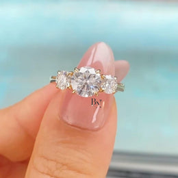 1.60ct Round Lab Grown Diamond Engagement Ring | Halo Pavé Band 14K White Gold