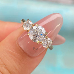1.60ct Round Lab Grown Diamond Engagement Ring | Halo Pavé Band 14K White Gold