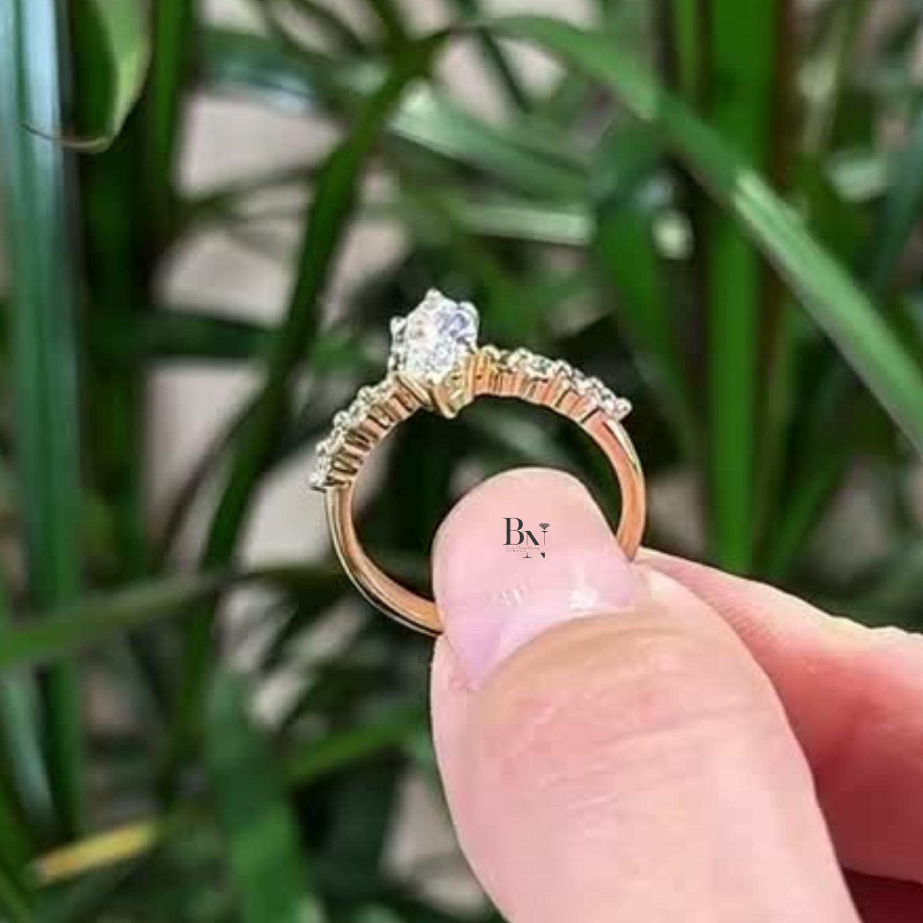 1ct Marquise Lab Grown Diamond Engagement Ring | Vintage Pavé Solitaire 14K Yellow Gold