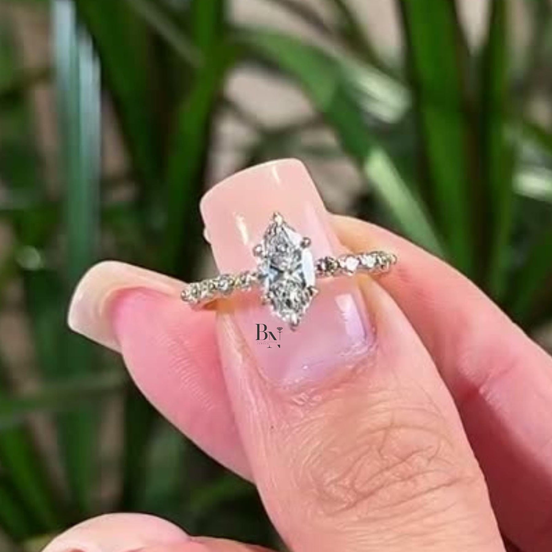 1ct Marquise Lab Grown Diamond Engagement Ring | Vintage Pavé Solitaire 14K Yellow Gold
