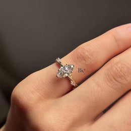 1ct Marquise Lab Grown Diamond Engagement Ring | Twisted Vine Solitaire 14K Yellow Gold