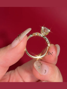 3ct Oval Lab Grown Diamond Engagement Ring | Twisted Vine Nature Inspired Bridal 14K Gold
