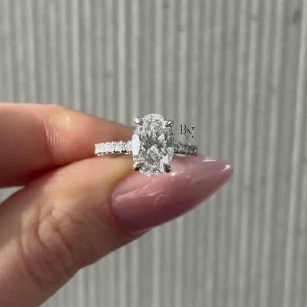 1.00ct Oval Lab Diamond Engagement Ring | Yellow Gold Bypass Solitaire | Semi Bezel Unique Modern Bridal Ring | Sculptural