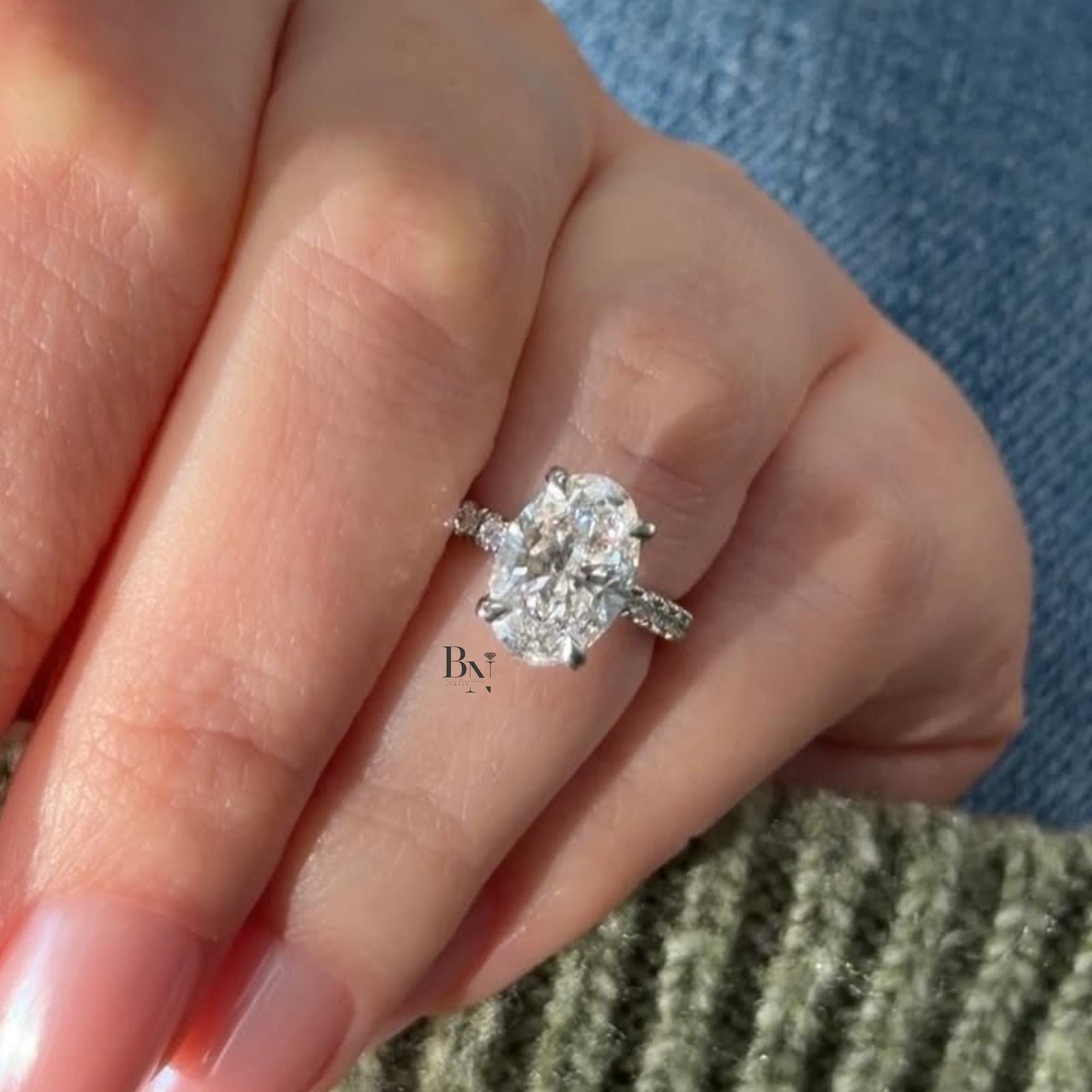 1ct Oval Lab Grown Diamond Engagement Ring | Bypass Semi Bezel Solitaire 14K Yellow Gold