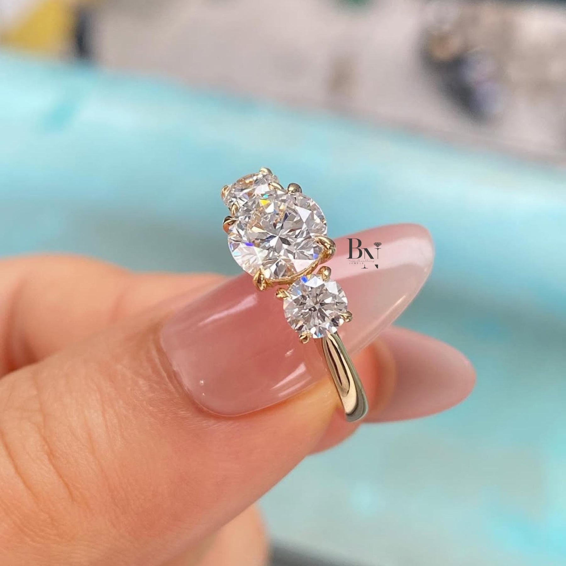 1.60ct Round Lab Grown Diamond Engagement Ring | Halo Pavé Band 14K White Gold