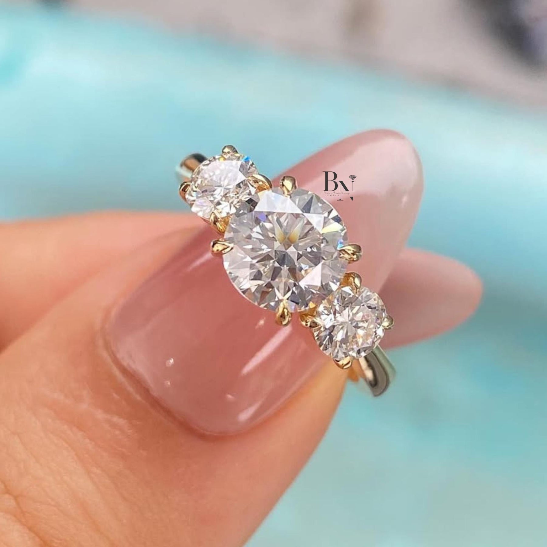 1.60ct Round Lab Grown Diamond Engagement Ring | Halo Pavé Band 14K White Gold