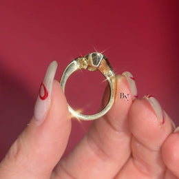 3ct Oval Lab Grown Diamond Engagement Ring | Swirl Bypass Setting 14K Gold