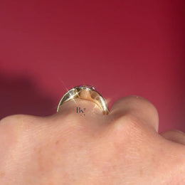 3ct Oval Lab Grown Diamond Engagement Ring | Swirl Bypass Setting 14K Gold