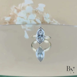 4ct Marquise Lab Grown Diamond Engagement Ring | Full Bezel Set Solitaire 14K Yellow Gold