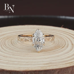Marquise Lab Diamond Engagement Ring, 2 Carat Appearance Multi Stone Setting, White Gold Tone Bridal Ring (Copy)