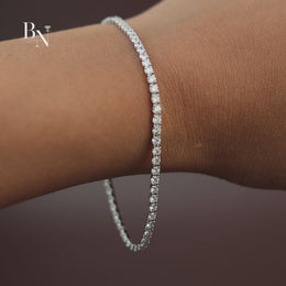 4ctw Round Lab Grown Diamond Tennis Bracelet | Classic Inline 14K White Gold