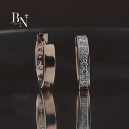 Pavé Lab Diamond Huggie Hoops, Channel Set Gold Hoop Earrings, Minimalist Everyday Diamond Earrings, Small Gold Huggies
