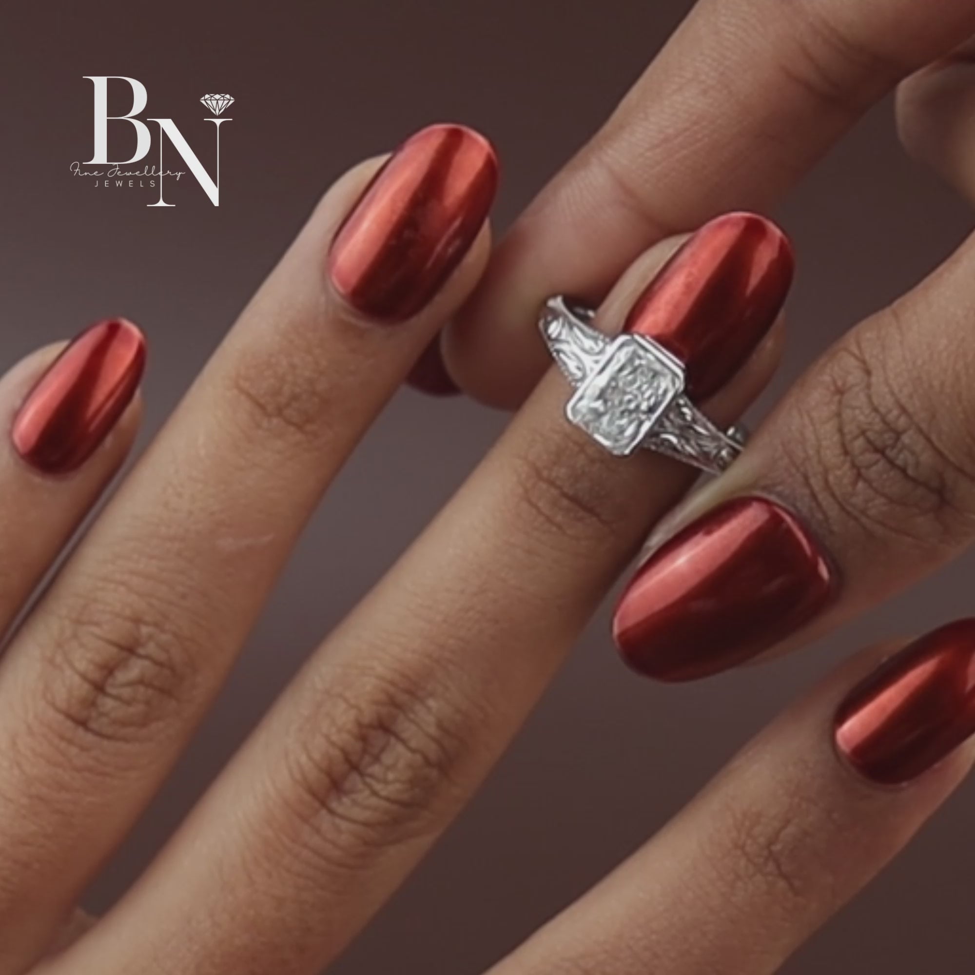 1.5ct Radiant Lab Diamond Engagement Ring , Vintage Engraved Bezel Set Ring , Art Deco Style Wedding Ring , Antique Inspired