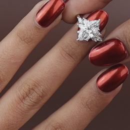 Marquise Lab Diamond Engagement Ring, 2 Carat Appearance Multi Stone Setting, White Gold Tone Bridal Ring