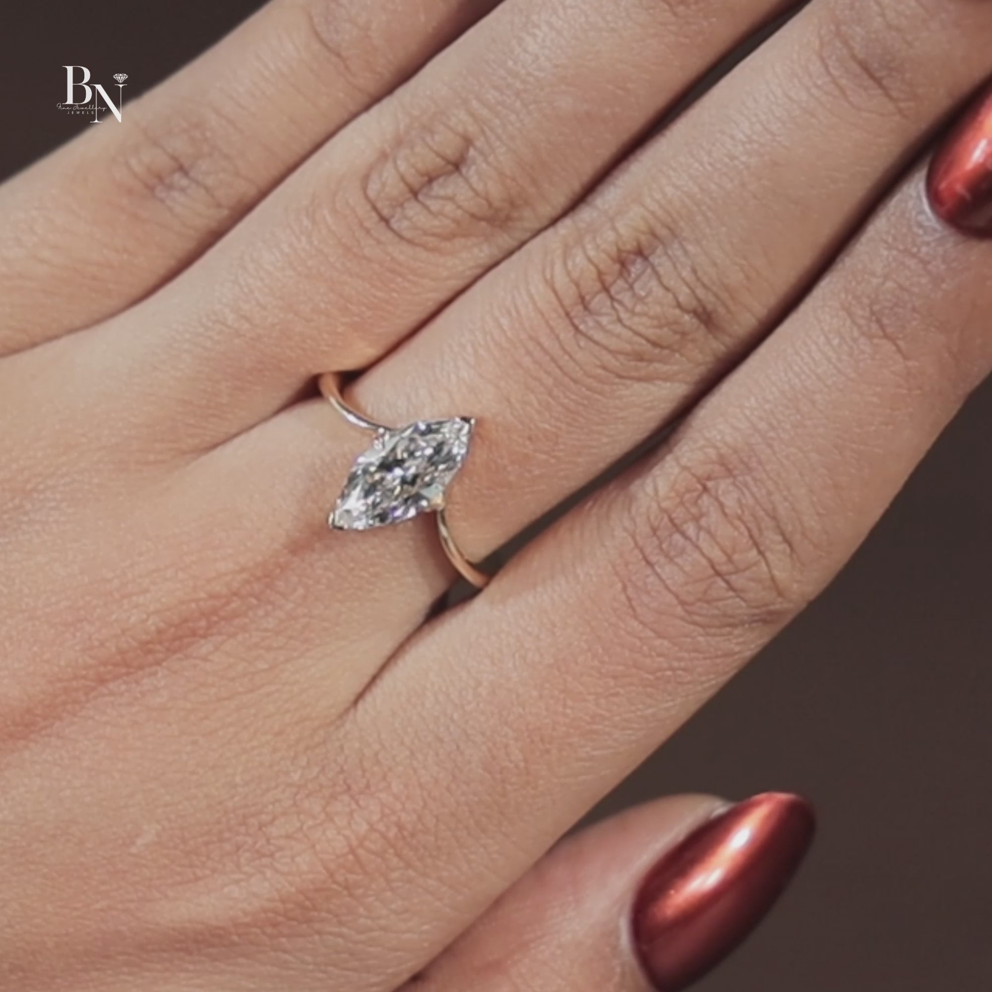 1.5 Carat Marquise Lab Grown Diamond Engagement Ring | Hidden Halo Solitaire | 14K Solid White Gold | Cathedral Pave Bridal Ring |