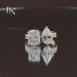 3ct Marquise Cut Lab Grown Diamond Engagement Ring | 14K Gold Split Shank Solitaire | Hidden Halo Accent (Copy)