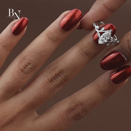 1ct Marquise Lab Grown Diamond Engagement Ring | Nature Vine Leaf Setting 14K White Gold