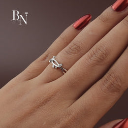 Nature Inspired Vine Engagement Ring | White Gold Twig Bridal Band | Round Brilliant Cut Lab Grown Diamond Leaf Promise Ring |
